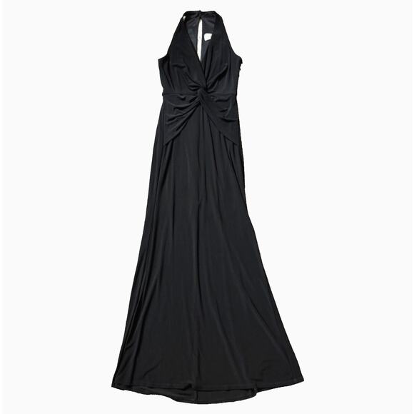 NWT Eliza J Black Twist Front Sleeveless Long Evening Dress Women's Size 4 - Picture 6 of 11